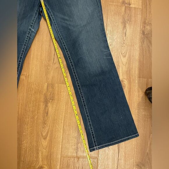 Ariat REAL Womens Whipstitch Mid Rise Boot Cut OCEAN Blue Jeans 10014022 34R - Picture 7 of 10